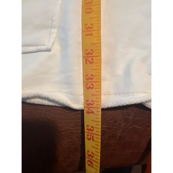 Lost Petal Linens White Tunic Tee Shirt Dress With Front Pockets & Sunflower L - Picture 7 of 10